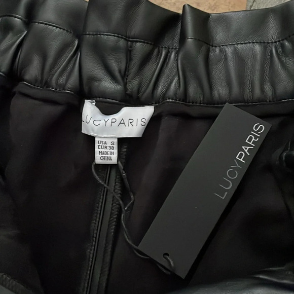 New ✨ LUCY PARIS Faux Leather Paperbag Short Size S Black MSRP$68 - Picture 9 of 11